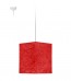 Κόκκινο Κρεμαστό Φωτιστικό Τετράγωνο Αμπαζούρ από Ριζόχαρτο 25x25x30
