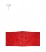 Κόκκινο Κρεμαστό Φωτιστικό Τετράγωνο Αμπαζούρ από Ριζόχαρτο 35x35x20